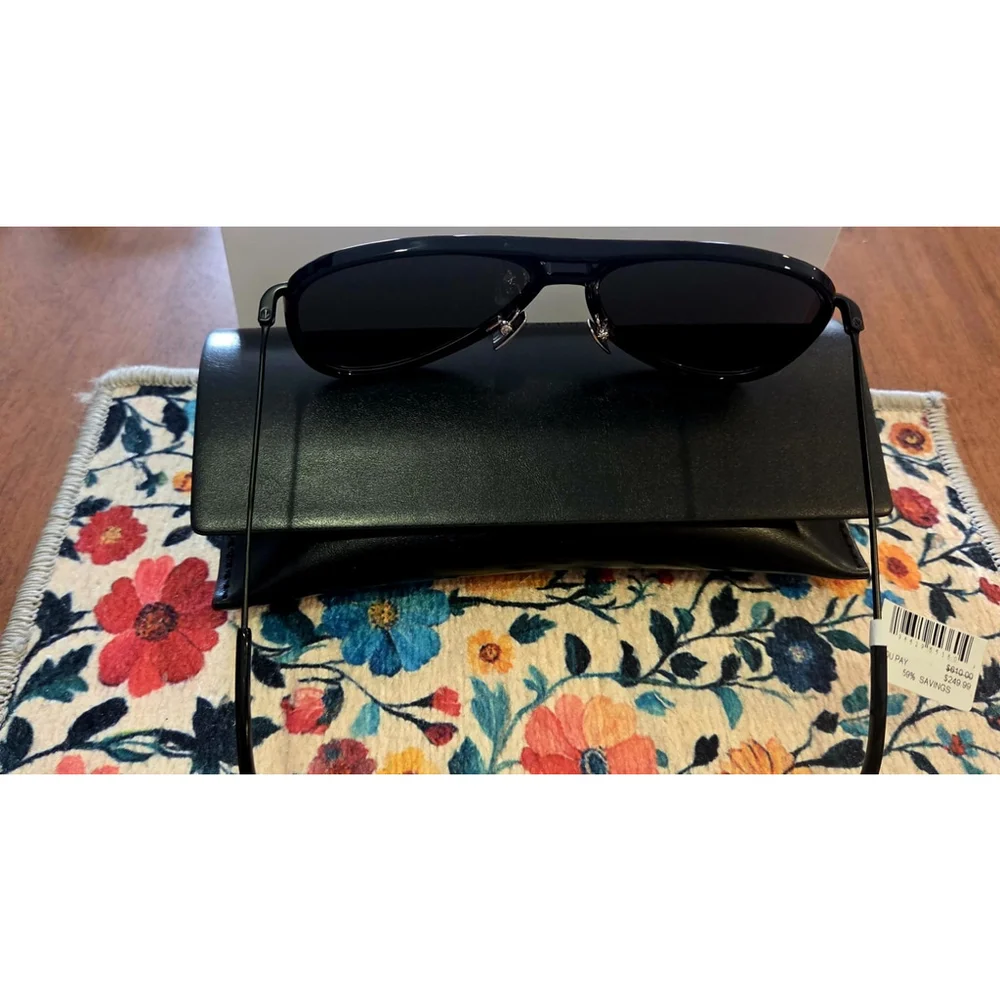 NEW SAINT LAURENT CLASSIC 11 RIM 002 BLACK, SILVER SUNGLASSES